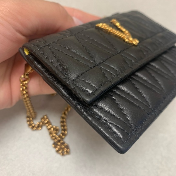Sold ‼️‼️Versace Virtrus Nappa Leather Card Holder with Sling♥️ - Picture 7 of 17
